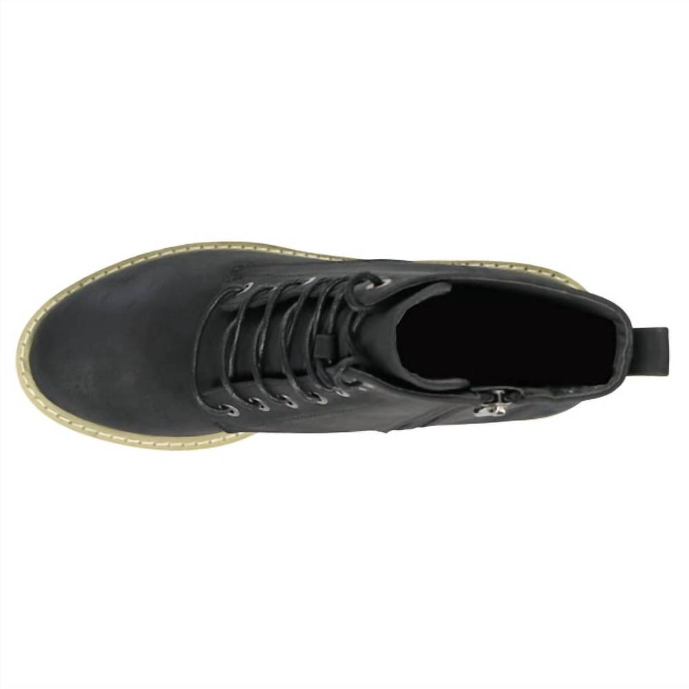 NEW CORKYS FOOTWEAR lace up wedge heel boot in black - Picture 3 of 3